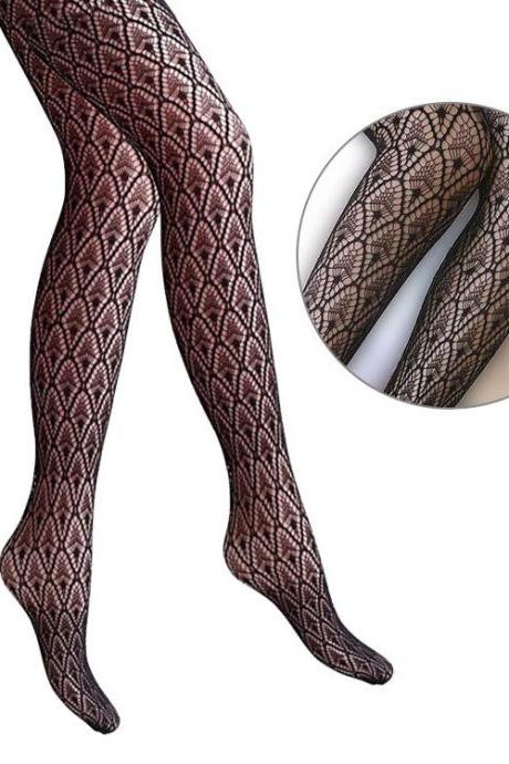 Fishnet Stockings Pantyhose Jacquard Tattoo Stockings Mesh Stockings-3
