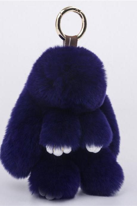 15cm Rex Rabbit Fur Little Rabbit Fur Ball Key Chain Decorated With Dead Rabbit Jewelry Cute Rabbit Fur Pendant Fur Bag Pendant-2