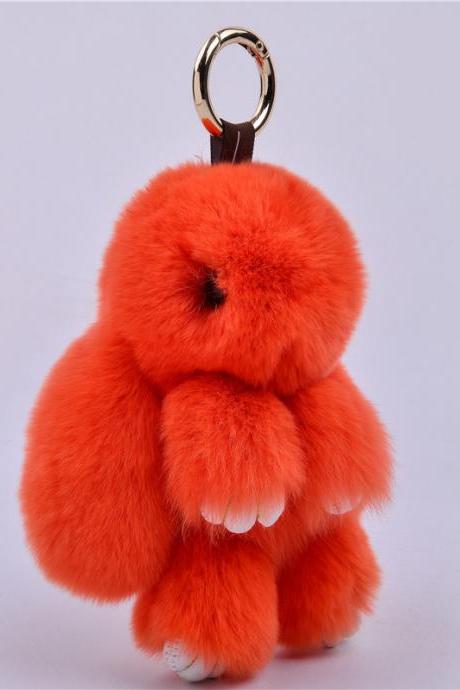 15cm Rex Rabbit Fur Little Rabbit Fur Ball Key Chain Decorated With Dead Rabbit Jewelry Cute Rabbit Fur Pendant Fur Bag Pendant-11