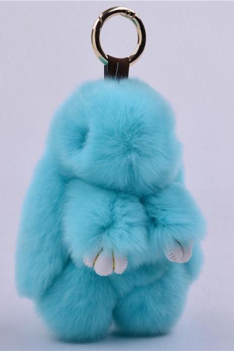 15cm Rex Rabbit Fur Little Rabbit Fur Ball Key Chain Decorated With Dead Rabbit Jewelry Cute Rabbit Fur Pendant Fur Bag Pendant-19
