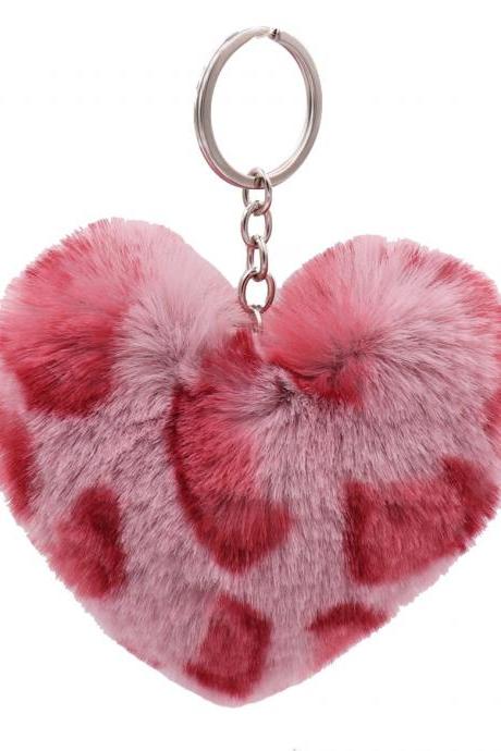 Leopard love Plush key ring for women's bags in winter-1