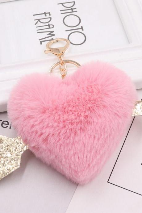 Cupid Arrow Love Plush Key Chain Creative Gift Fashion Women&amp;amp;#039;s Hairball Bag Pendant-5