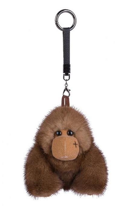 Chimpanzee Key Chain Pendant Mink Hair Gorilla King Kong Plush Doll Women&amp;amp;#039;s Bag Pendant-4