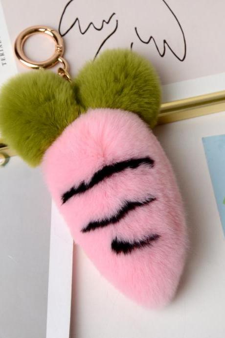 Radish Girl Heart Otter Rabbit Hair Bag Pendant Fur Accessories Fur Car Key Chain Gift Ornament-2