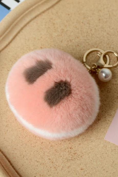 Pig Nose Otter Rabbit Hair Bag Pendant Fur Key Chain-1