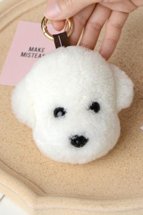 Little White Dog Fur Pendant Is Better Than Teddy Bear Bag Pendant-1