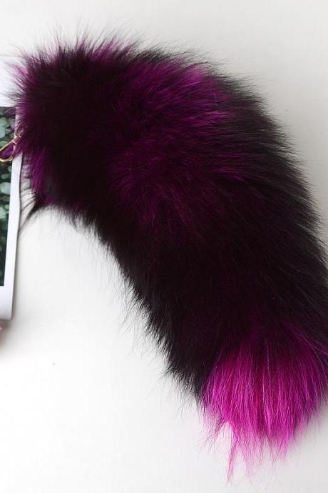 Fox Tail Hair Pendant Key Chain Fur Fur Accessories Bag Pendant Performance Stage Props-9