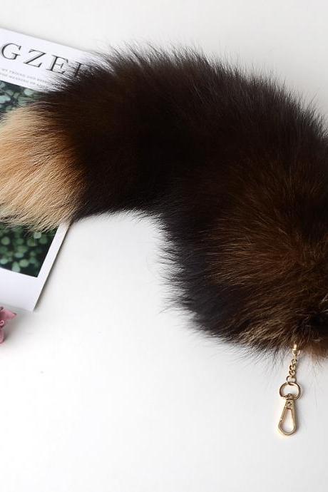 Fox Tail Hair Pendant Key Chain Fur Fur Accessories Bag Pendant Performance Stage Props-18