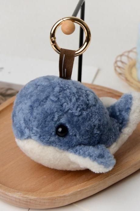 Wool Baby Whale Car Key Chain Pendant Plush Doll Schoolbag Pendant-4