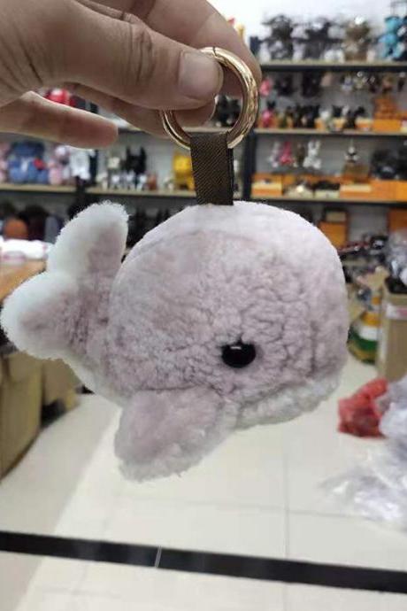 Wool Baby Whale Car Key Chain Pendant Plush Doll Schoolbag Pendant-7