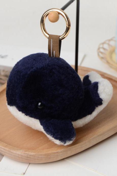 Wool Baby Whale Car Key Chain Pendant Plush Doll Schoolbag Pendant-10