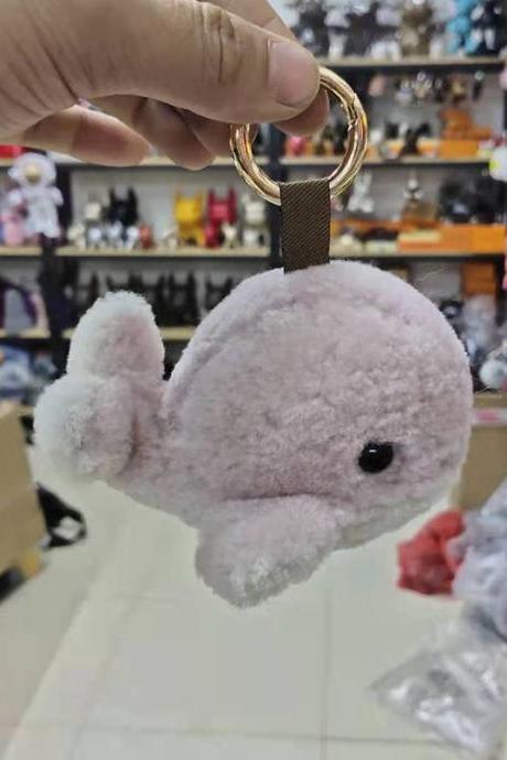 Wool Baby Whale Car Key Chain Pendant Plush Doll Schoolbag Pendant-11