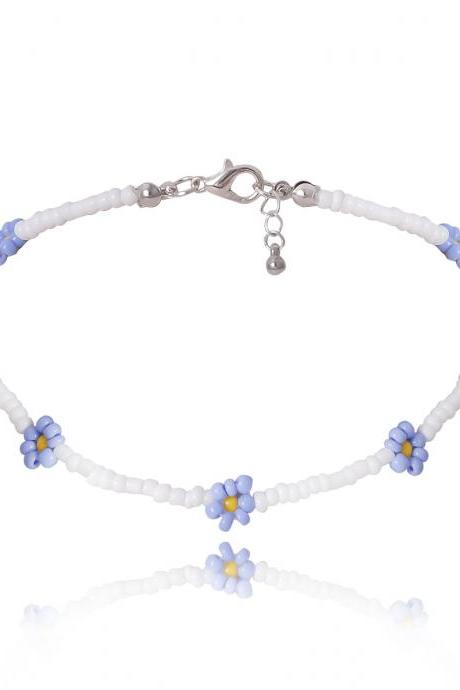 Little Daisy Necklace Women's Simple And Fresh Rice Bead Necklace-4