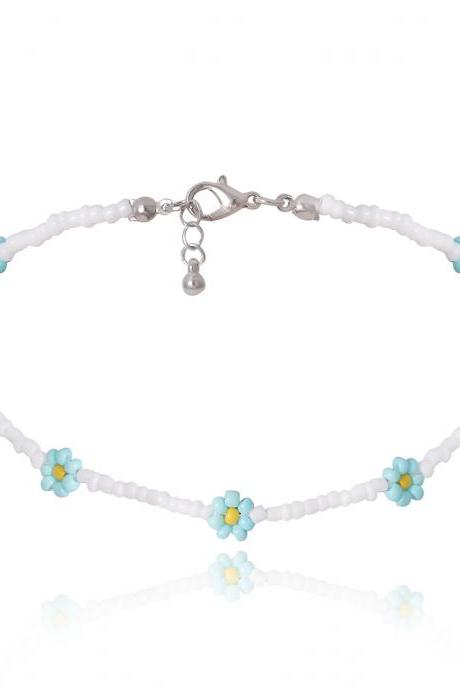 Little Daisy Necklace Women's Simple And Fresh Rice Bead Necklace-5