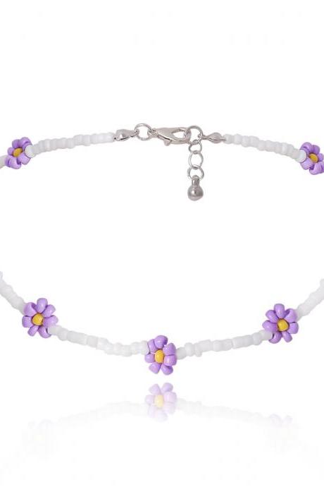 Little Daisy Necklace Women&amp;amp;#039;s Simple And Fresh Rice Bead Necklace-6