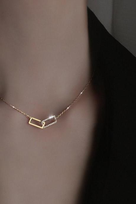 Golden Bilateral Necklace Female Clavicle Chain