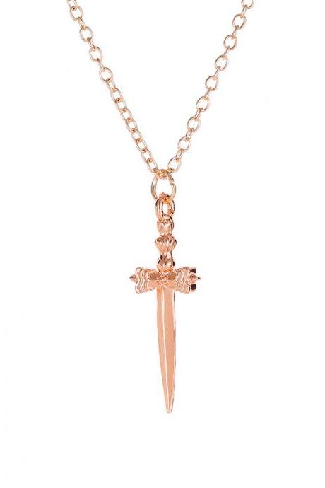 Rose Golden Vintage Cross Necklace
