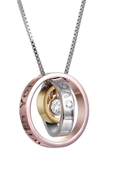 Ring Alloy Rhinestone Mother's Holiday Necklace
