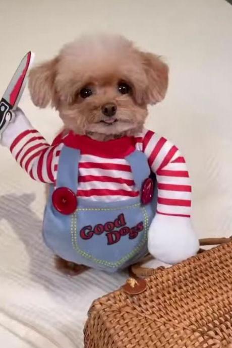 Halloween knife deadly doll small and medium-sized dog funny change into cat pet clothes