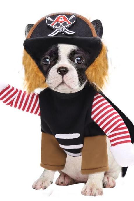 Pirate Halloween knife deadly doll small and medium-sized dog funny change into cat pet clothes