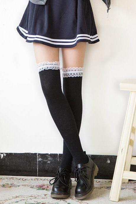 Lace Over-the-knee Heap Socks-4-25-1