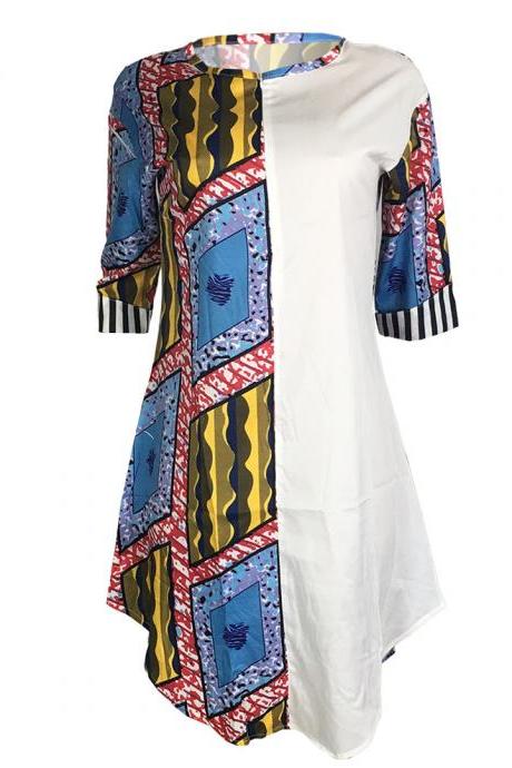 Loose Shirt African Style Positioning Print Long Dress