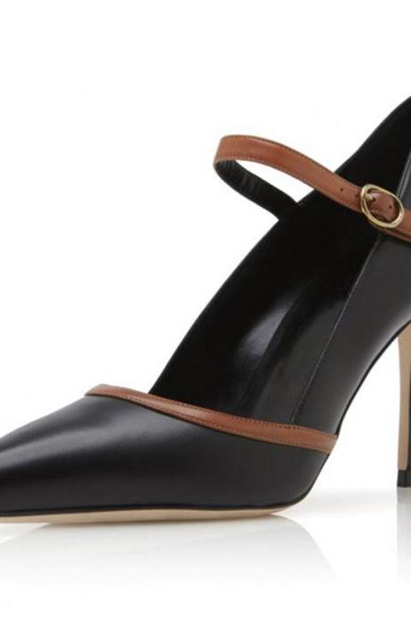 Pu Pointed Toe Fashionable Thin High-heeled Women's Shoes