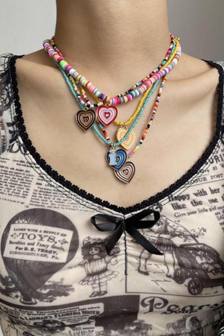 Original Stylish Contrast Color Beads Necklace