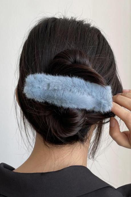 Urban Winter Plush Candy Color Hair Clip Hair Accessories