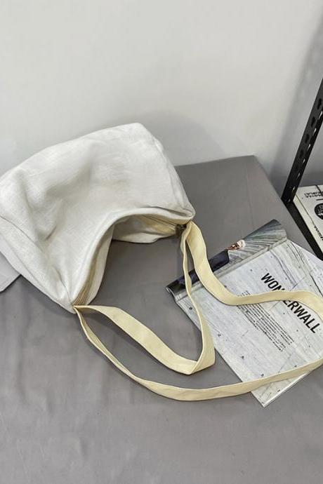 WHITE Casual Simple Canvas Bag