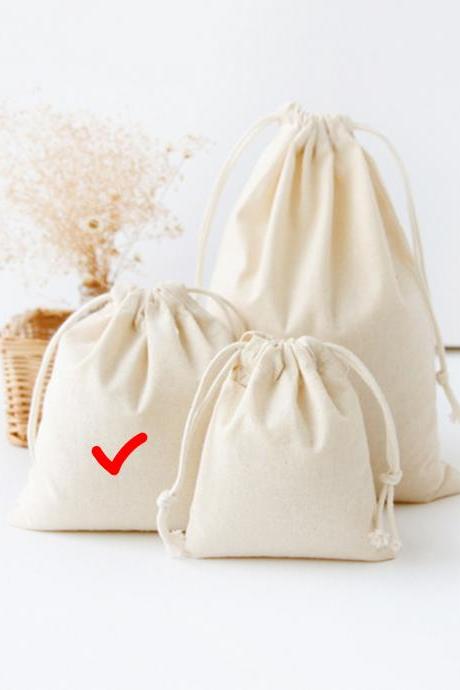 CREAM FREE SIZE Simple Solid Drawstring Pouch Bag