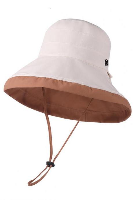 BEIGE Urban Contrast Color Reversible Breathable Sun Protection Sun Hat