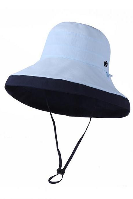 BLUE Urban Contrast Color Reversible Breathable Sun Protection Sun Hat