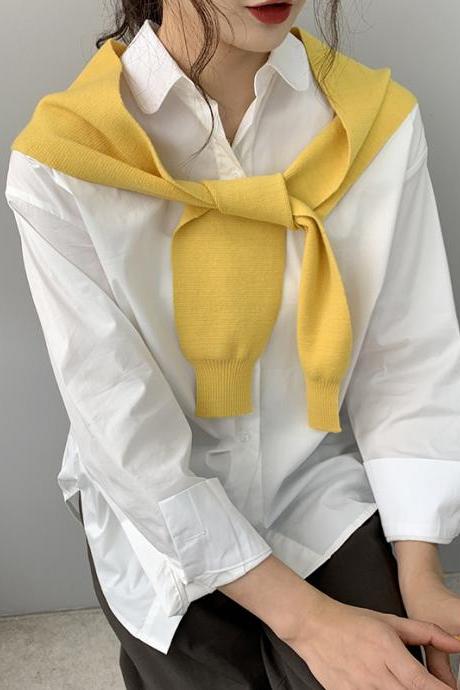 YELLOW Simple Casual Shawl&Scarf