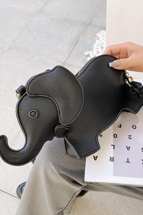 Pu Elephant Shape Shoulder Bag Handbag