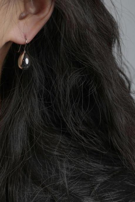 Silver Simple Geometric Waterdrop Shape Earrings Accessories