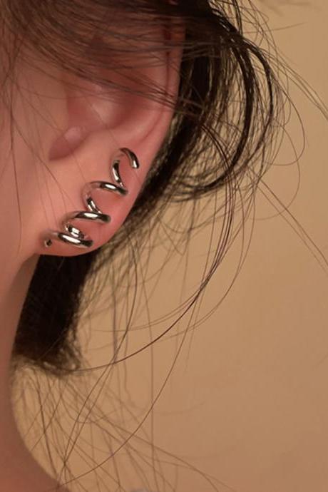 SILVER Simple Alloy Geometric Earrings Accessories