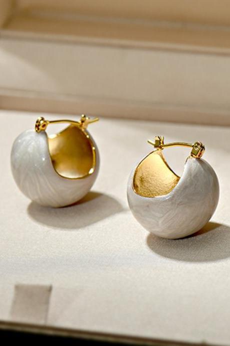White Stylish Alloy Geometric Colored Earrings Accessories