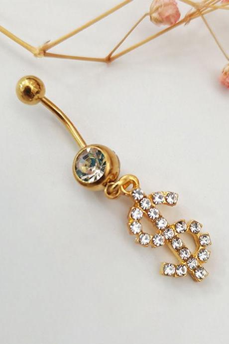 GOLD Stylish Alloy Belly Button Ring Body Accessories