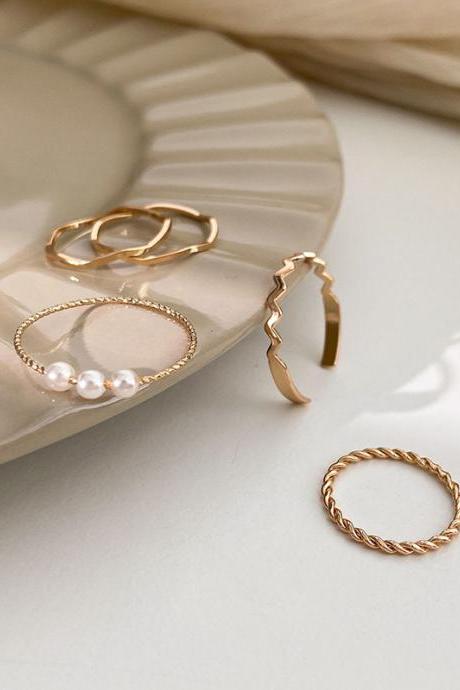 Gold Simple Casual Chic Geometric Rings