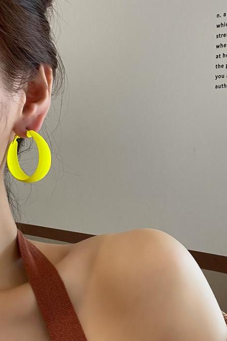 Yellow Original Statement Geometric 6 Colors Earrings