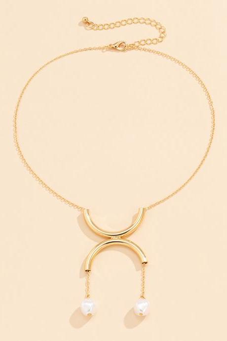 GOLD Original Simple Casual Beads Geometric Necklace