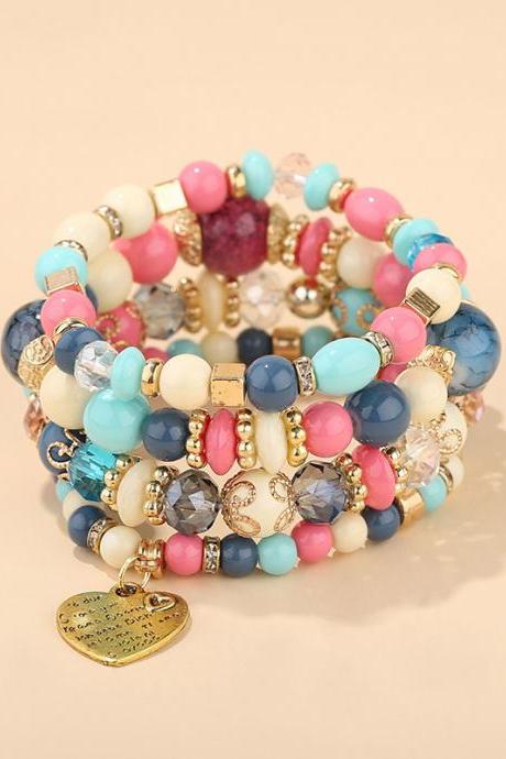 Colorful Original Vintage Beads Bracelet