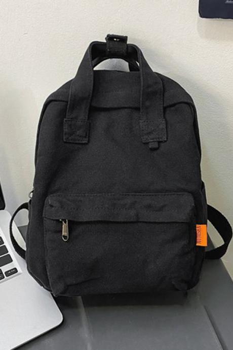 Black Simple Casual 5 Colors Canvas Backpack