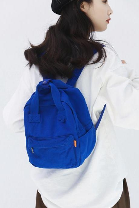 Blue Simple Casual 5 Colors Canvas Backpack