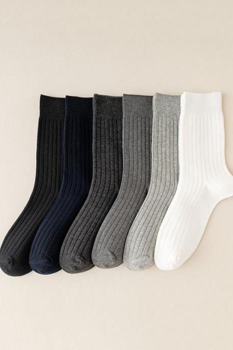 Cotton Casual Solid Color Socks Accessories