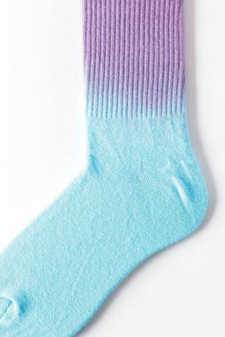 PURPLE BLUE Stylish Cool Colorful Gradient Socks