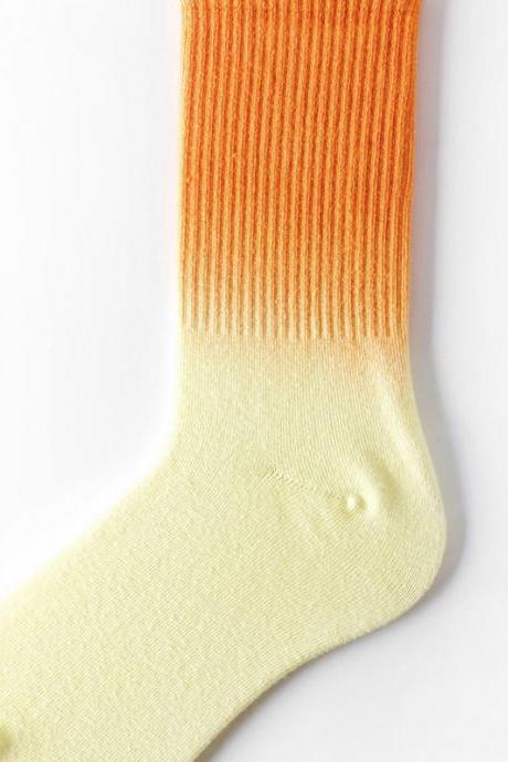 Orange Yellow Stylish Cool Colorful Gradient Socks