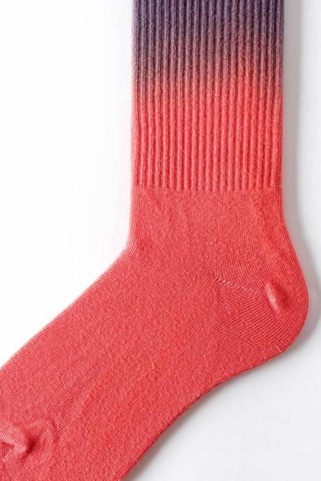 Black Red Stylish Cool Colorful Gradient Socks