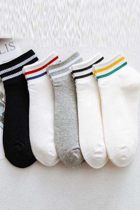 Striped Breathable Simple Socks